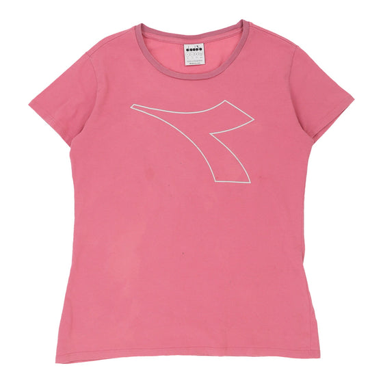 DIADORA Womens T-Shirt - Large Cotton Pink t-shirt Diadora   