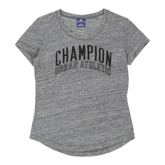 CHAMPION Womens T-Shirt - Medium Cotton Grey t-shirt Champion   