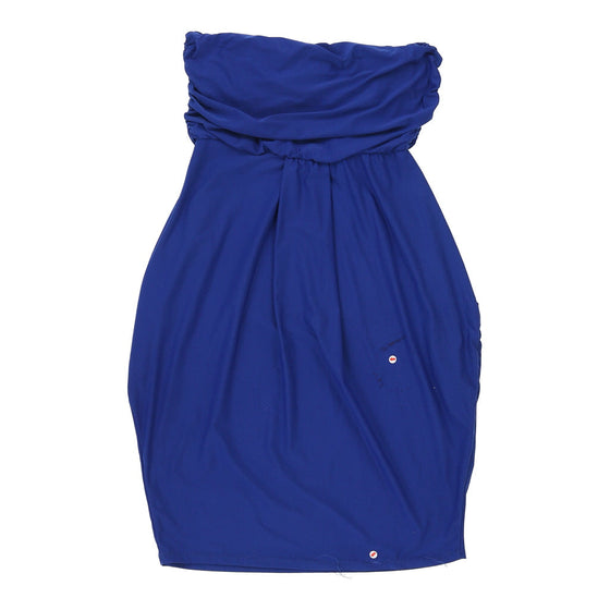 Vintage Unbranded Strapless Dress - Medium Blue Polyester strapless dress Unbranded   