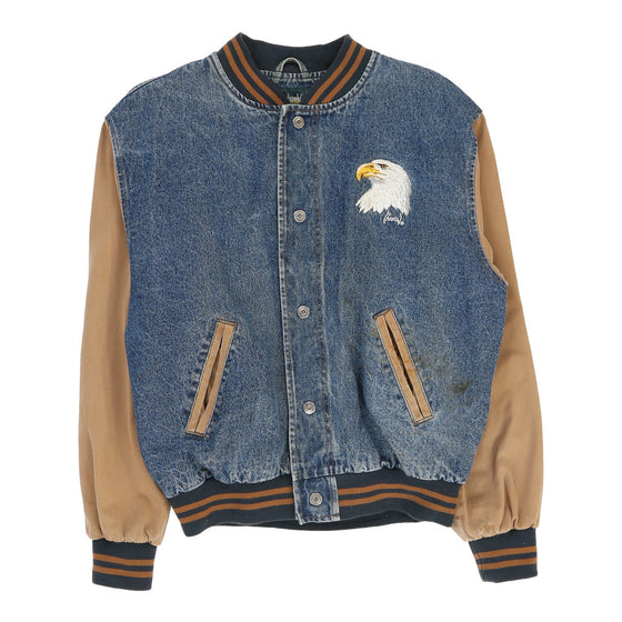 Al Agnew Dunbrooke Embroidered Varsity Jacket - Medium Blue Cotton varsity jacket Dunbrooke   