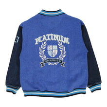  Platinum Rock Man Embroidered Varsity Jacket - XL Blue Cotton varsity jacket Rock Man   