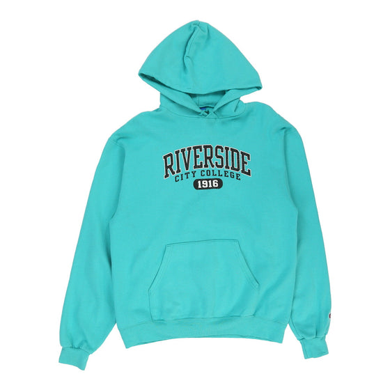 Riverside City College Champion College Hoodie - Medium Blue Cotton Blend hoodie Champion   