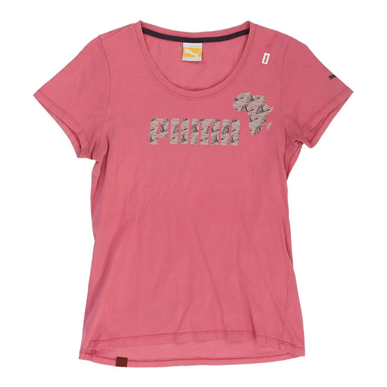 Puma Spellout T-Shirt - XS Pink Cotton t-shirt Puma   