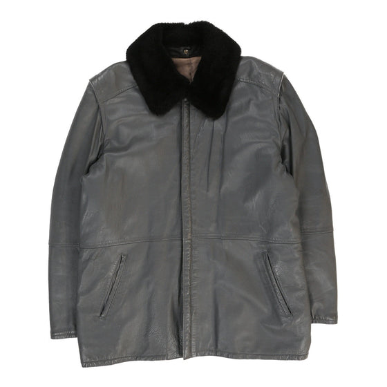Unbranded Leather Jacket - 2XL Grey Leather leather jacket Unbranded   