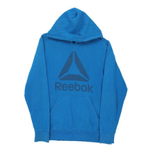  Vintage Reebok Hoodie - Medium Blue Cotton hoodie Reebok   