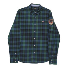  Vintage Napapijri Check Shirt - XL Green & Blue Cotton check shirt Napapijri   
