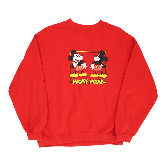 Vintage Mickey Mouse Unbranded Sweatshirt - Large Red Cotton sweatshirt Unbranded   