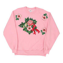  Jerzees Floral Sweatshirt - Large Pink Cotton sweatshirt Jerzees   