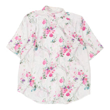  Unbranded Floral Patterned Shirt - Large White Polyester Blend patterned shirt Unbranded   
