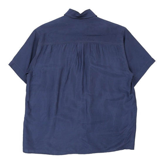 Milano Short Sleeve Shirt - Large Blue Silk short sleeve shirt Milano   