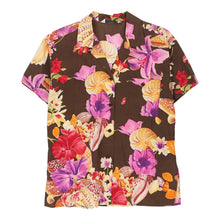  Prisma Floral Patterned Shirt - Small Brown Cotton patterned shirt Prisma   