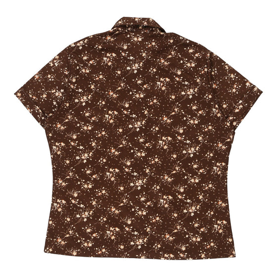 Unbranded Patterned Shirt - Medium Brown Polyester Blend patterned shirt Unbranded   