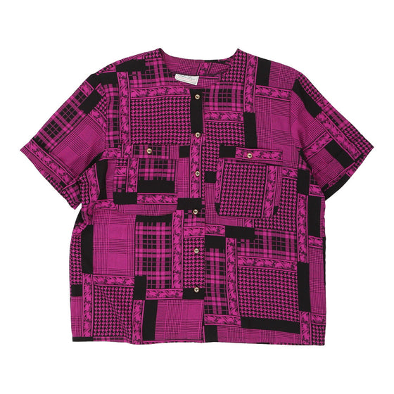 Fabio Dani Patterned Shirt - Large Purple Viscose Blend patterned shirt Fabio Dani   