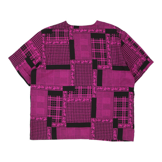 Fabio Dani Patterned Shirt - Large Purple Viscose Blend patterned shirt Fabio Dani   