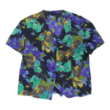  Unbranded Floral Patterned Shirt - Medium Blue Viscose Blend patterned shirt Unbranded   
