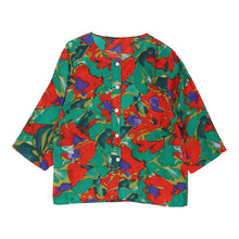  Unbranded Floral Patterned Shirt - Medium Green Viscose Blend patterned shirt Unbranded   