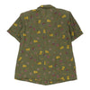 Unbranded Patterned Shirt - Medium Green Viscose Blend patterned shirt Unbranded   