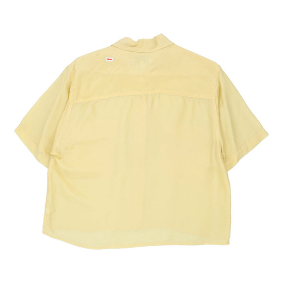 Unbranded Cropped Short Sleeve Shirt - Medium Yellow Silk short sleeve shirt Unbranded   