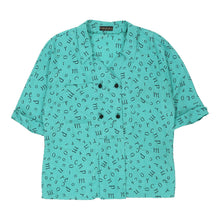  Alfario Fucci Cecconi Patterned Shirt - Medium Blue Polyester patterned shirt Alfario Fucci Cecconi   