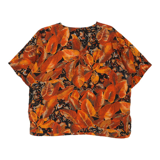 Pull Floral Patterned Shirt - Large Orange Viscose Blend patterned shirt Pull   