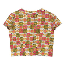  Unbranded Cropped Patterned Shirt - Medium Multicoloured Cotton patterned shirt Unbranded   