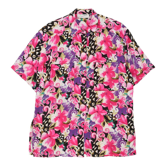 Annamaria Bagnoli Floral Patterned Shirt - XL Pink Cotton Blend patterned shirt Annamaria Bagnoli   