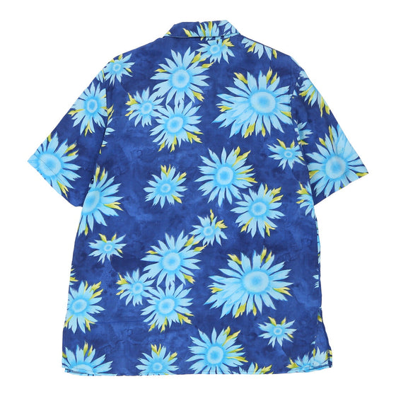 Reality Patterned Shirt - Large Blue Cotton Blend patterned shirt Reality   