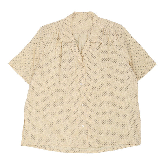Unbranded Polka Dot Short Sleeve Shirt - XL Cream Viscose Blend short sleeve shirt Unbranded   