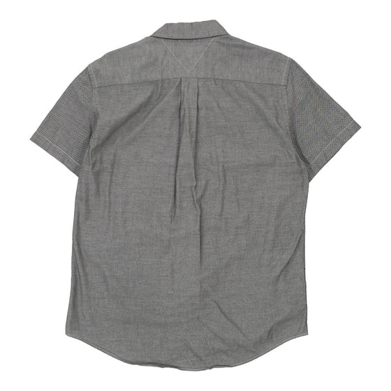 Tommy Hilfiger Slim Fit Short Sleeve Shirt - Large Grey Cotton short sleeve shirt Tommy Hilfiger   