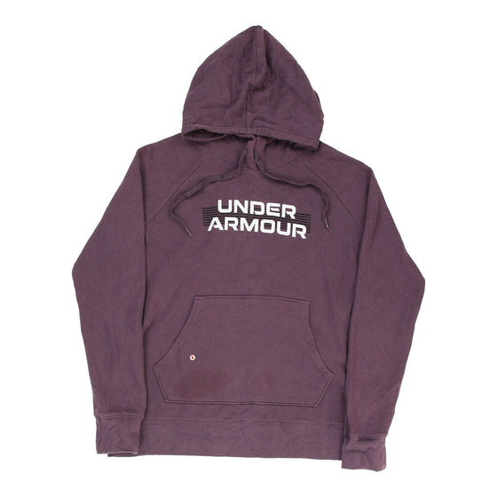 Vintage Under Armour Hoodie - Medium Burgundy Cotton hoodie Under Armour   