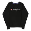 Champion Spellout Sweatshirt - Medium Black Cotton sweatshirt Champion   