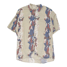  Vintage Unbranded Patterned Shirt - Medium Beige Cotton patterned shirt Unbranded   