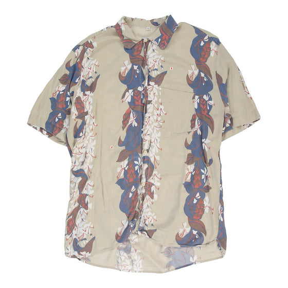 Vintage Unbranded Patterned Shirt - Medium Beige Cotton patterned shirt Unbranded   