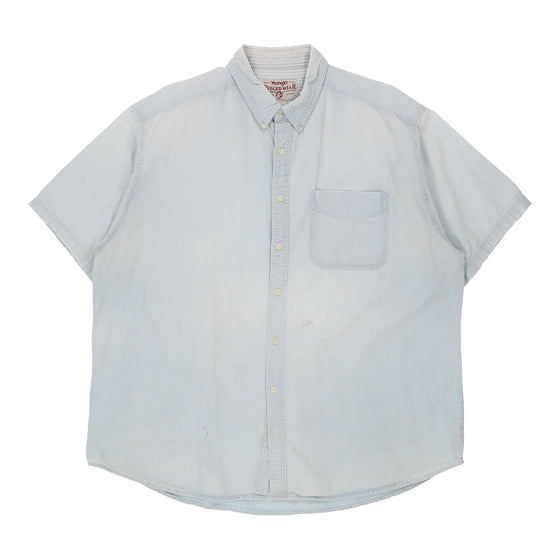 WRANGLER Mens Denim Shirt - 2XL Cotton Blue denim shirt Wrangler   