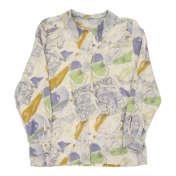 Unbranded Patterned Shirt - Large Cream Viscose patterned shirt Unbranded   