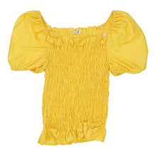  Vintage Unbranded Top - Small Yellow Cotton top Unbranded   