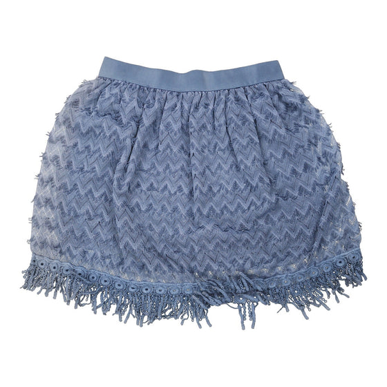 Vintage Unbranded Skirt - Small UK 8 Blue Cotton skirt Unbranded   