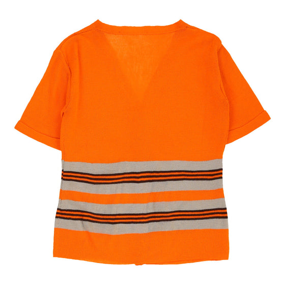 Vintage Unbranded Cardigan - Medium Orange Cotton cardigan Unbranded   