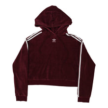  Adidas Cropped Hoodie - Small Burgundy Cotton Blend hoodie Adidas   