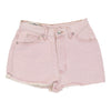 Vintage Cotton Belt High Waisted Denim Shorts - 26W UK 6 Pink Cotton denim shorts Cotton Belt   