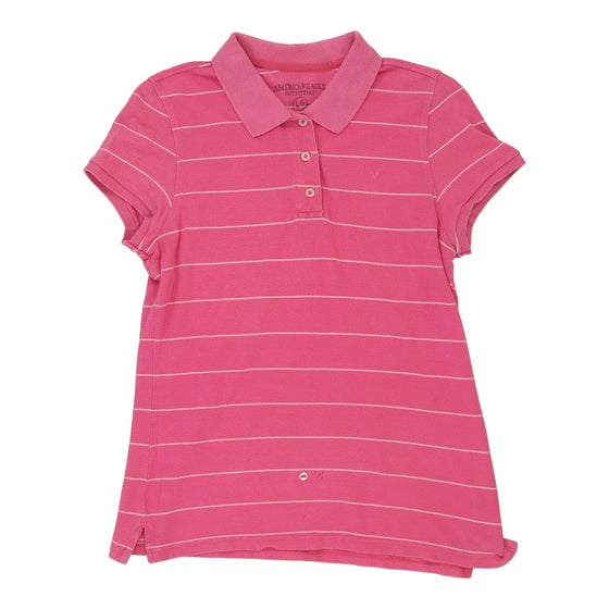 Vintage American Eagle Polo Shirt - Large Pink Cotton polo shirt American Eagle   