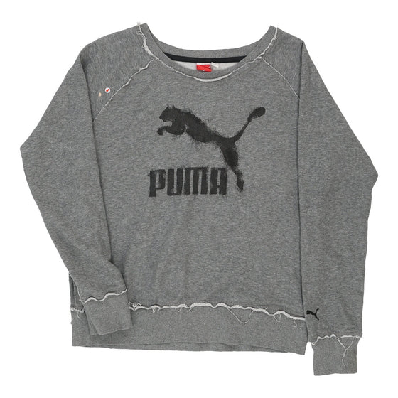 Vintage Puma Sweatshirt - Medium Grey Cotton sweatshirt Puma   