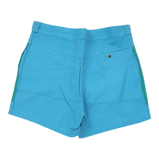 Vintage Sahara High Waisted Shorts - 34W UK 16 Blue & Green Cotton shorts Sahara   
