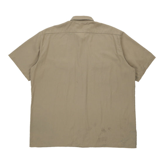 Vintage Dickies Short Sleeve Shirt - 2XL Beige Polyester Blend short sleeve shirt Dickies   