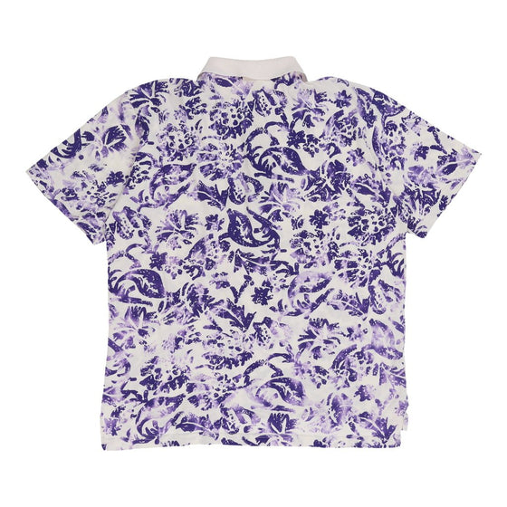 Vintage Belfe Polo Shirt - Large Purple & White Cotton polo shirt Belfe   