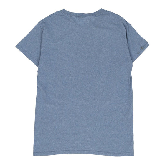 Vintage Front Line Hero Gildan T-Shirt - Small Blue Cotton t-shirt Gildan   