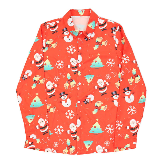 Unbranded Christmas Patterned Shirt - Medium Red Cotton patterned shirt Unbranded   