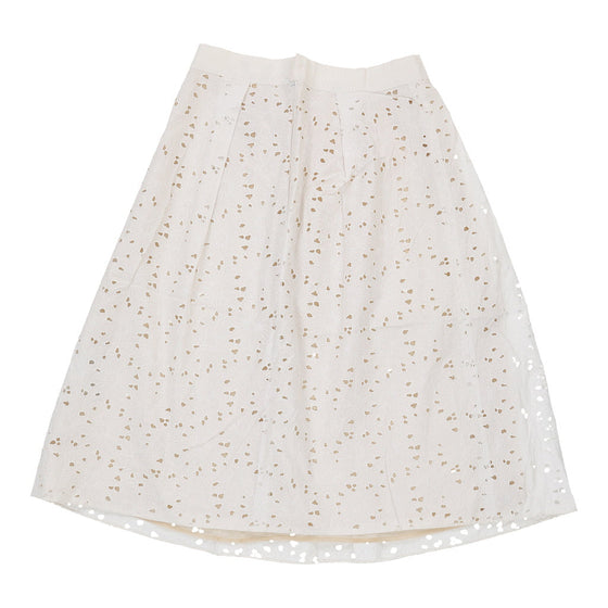 Vintage Unbranded Skirt - Small UK 10 White Cotton skirt Unbranded   