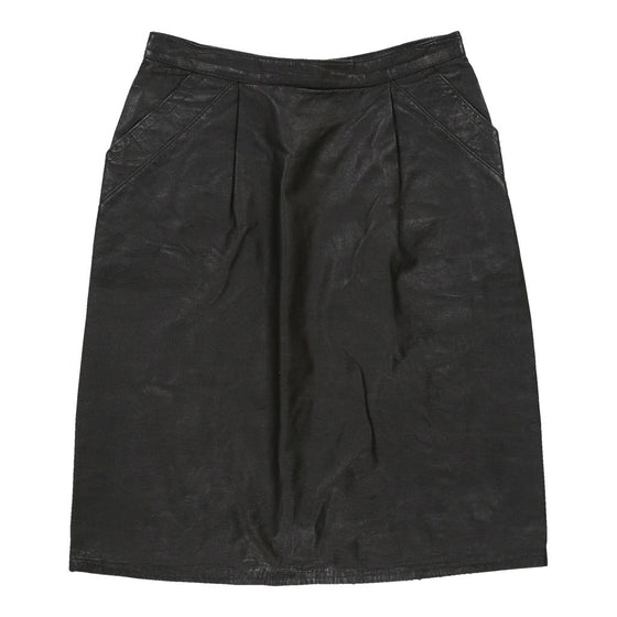 Vintage Unbranded Skirt - XS UK 6 Black Leather skirt Unbranded   